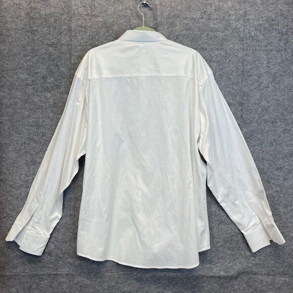 J.B. HOLT Shirt Men's 2XL White Textured Long Sleeve Athletic Fit Button Down - Picture 10 of 16